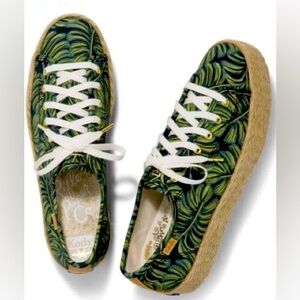 KEDS x rifle paper co Triple Kick Sneakers Paper Palms pattern Size 7.0